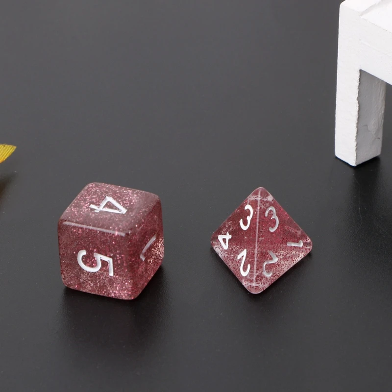 7 шт. мерцающие полигедрические кости для Dragon Pathfinder D20 D12 2xD10 D8 D6 D4 | Спорт и