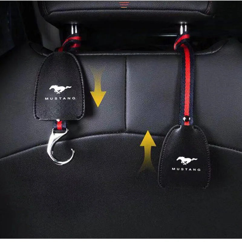 

For Ford Mustang GT Car Seat Back Hook Car Accessories Interior Portable Hanger For Car Bag Cloth Decoration