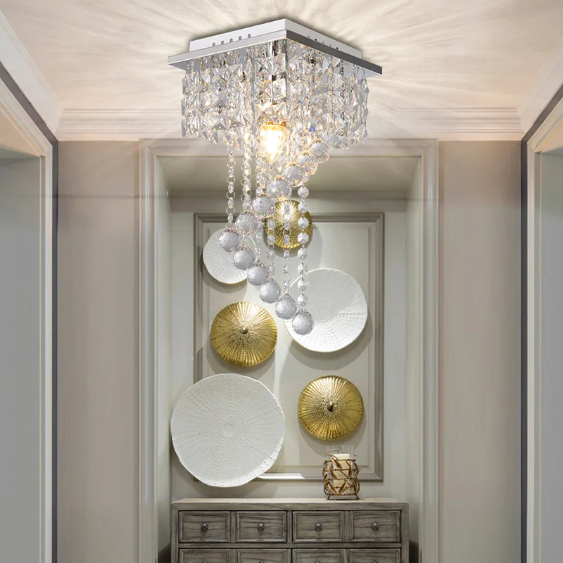 

modern living room decoration ceiling mounted luminaire lotus flower crystal light AC85-265V home decoration kitchen fixtures