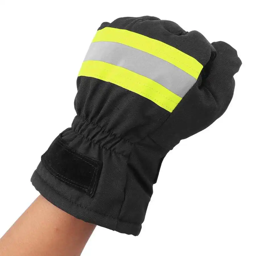 

1 Pair Flame Retardant Firefighting Gloves Heat-Resistant Waterproof Breathable Firefighter Hand Protection Cover Cold Weather