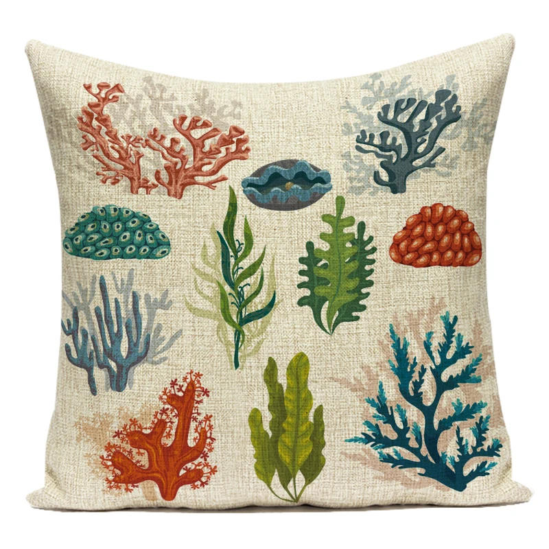 

Чехлы для подушек LSQDVQ, лен/хлопок, морской принт