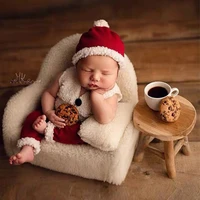 newborn photography props baby romper jumpsuit vest christmas hat photo shoot studio accessories