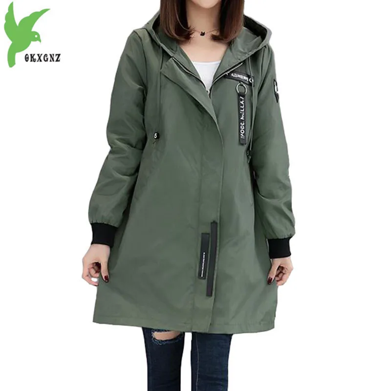 

Spring A1934 Baseball coat Students Slim length top Coats size Medium clothes Autumn Hoodies Plus Windbreaker Womens Trench Sp