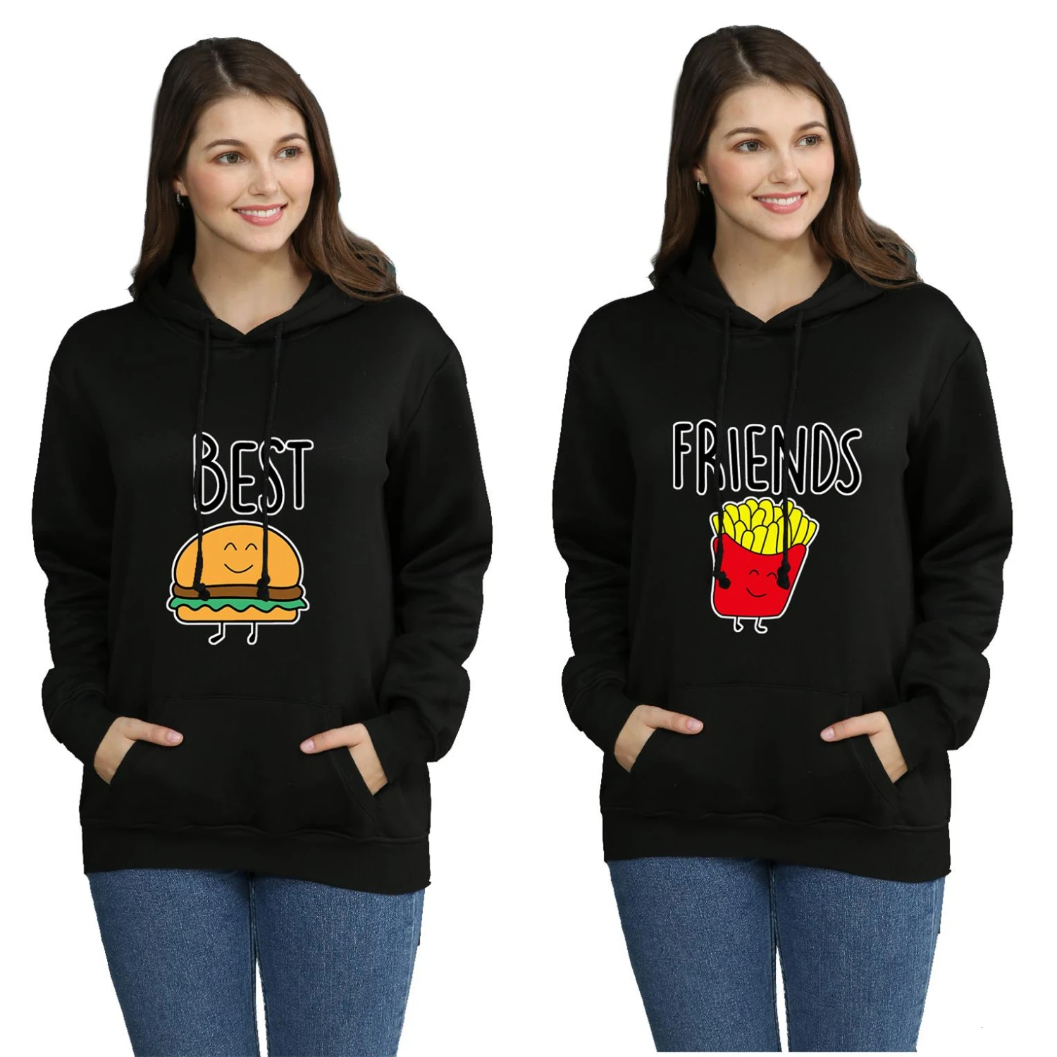 Друзей картошка фри лучший толстовки свитшоты куртки Повседневное более Размеры