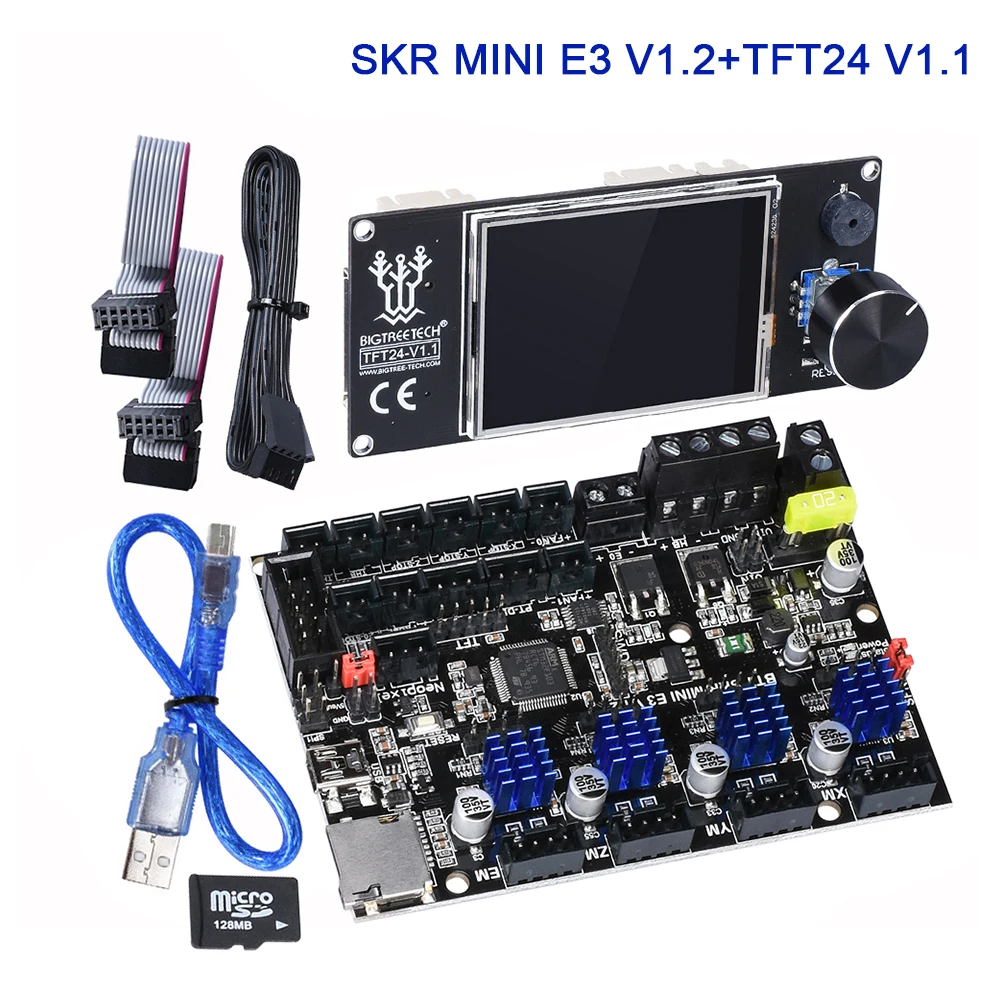 BIGTREETECH SKR MINI E3 материнская плата и TFT24 V1.1 панель сенсорный экран комплект для Ender 3 3d принтер плата SKR V1.3 PRO TMC2209 UART