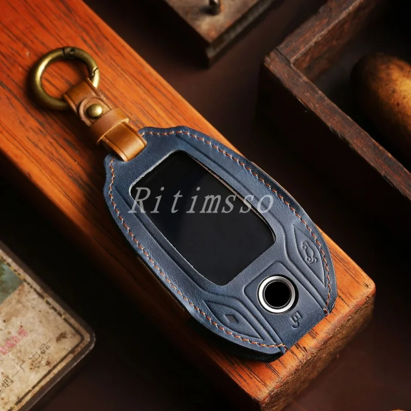 

Leather Car Key Case LED Display Key Cover Case for BMW 5 7 Series G11 G12 G30 G31 G32 I8 I12 I15 G01 X3 G02 X4 G05 X5 G07 X7