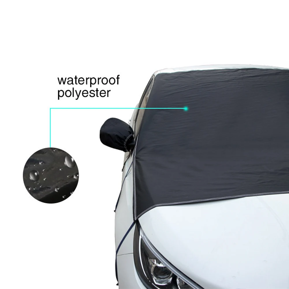 

Car Windshield Waterproof Frost Snow Cover, Windproof Summer Windshield Sun Shade Fits Most Cars, SUVs