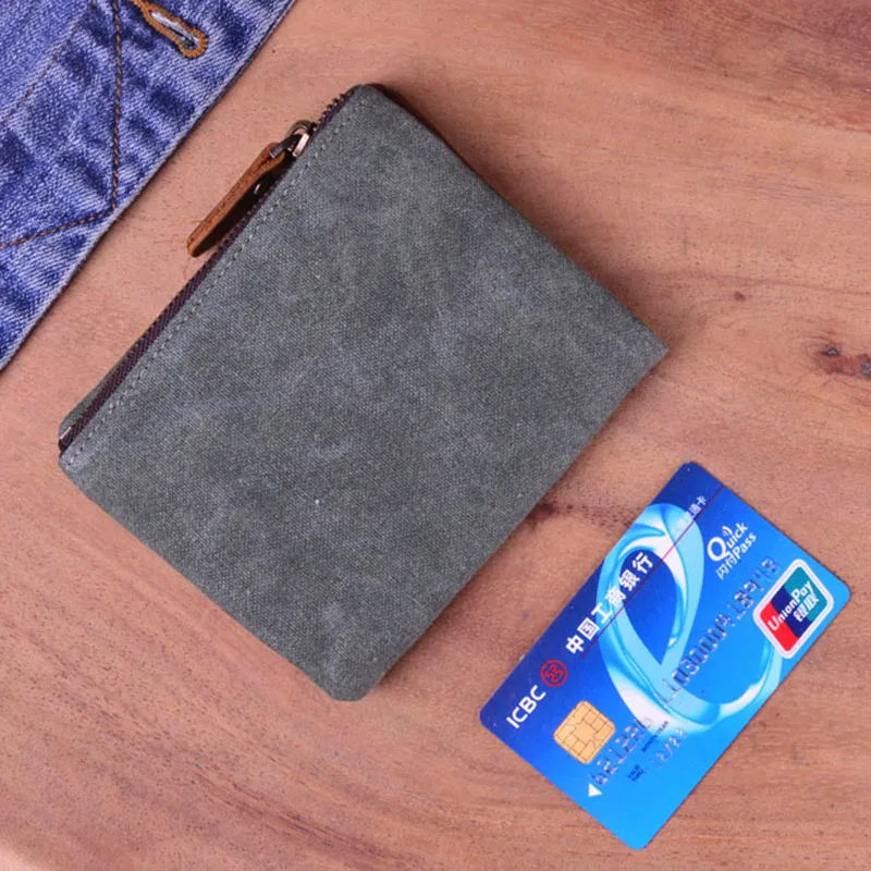 AETOO холщовый кошелек короткий ручной работы водонепроницаемый Мужская Сумка