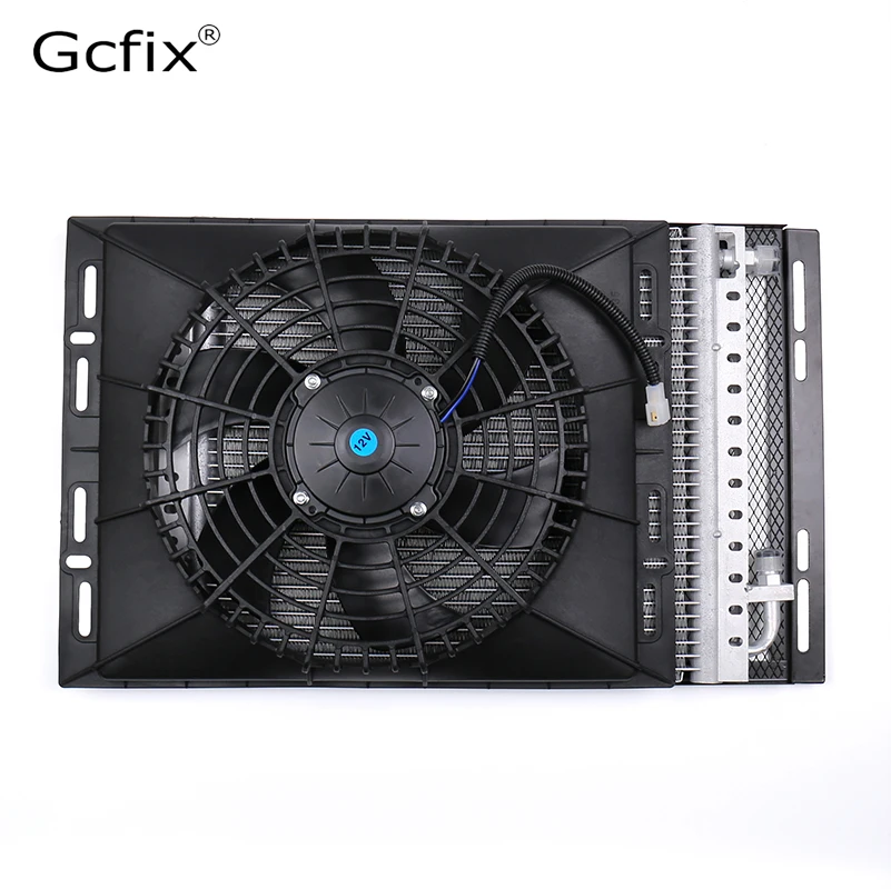 Universal Condenser Radiator Cooling Fan Set 120W 14''x18'' with Radiator Net for Vintage Car Hot Rod Radiator A/C Conditioner