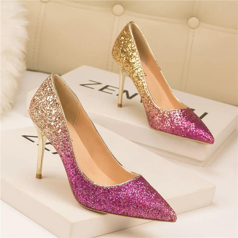 2019 г. женские пикантные блестящие красные Роскошные туфли на высоком каблуке 9 см