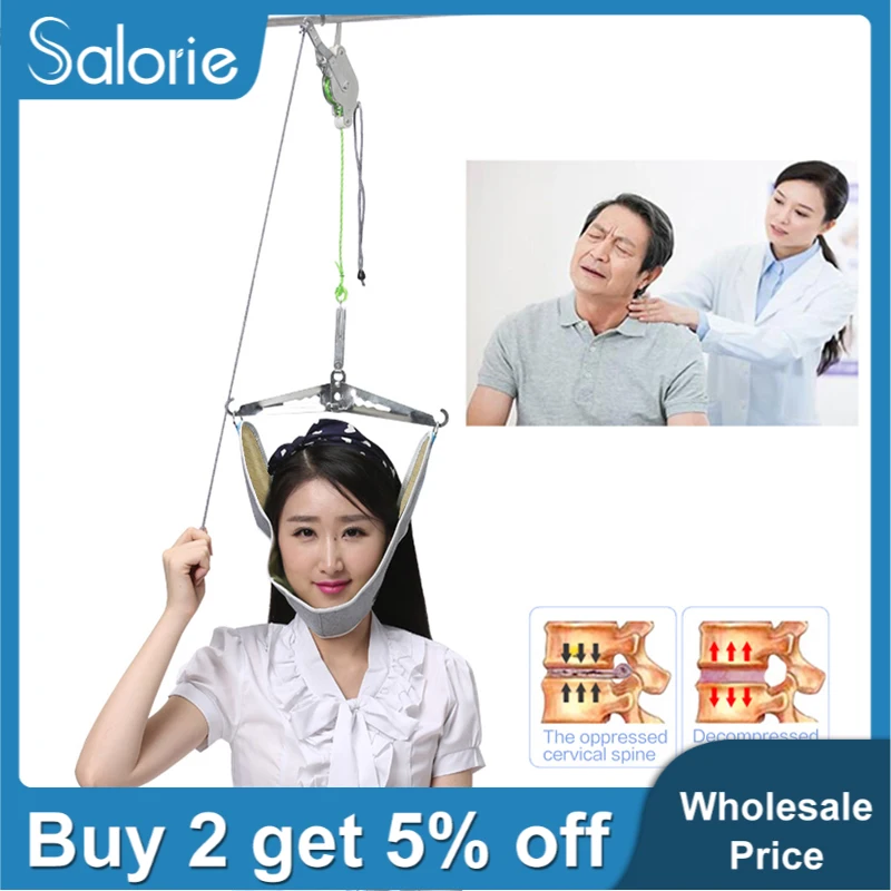 

New Neck Massager Tools Cervical Traction Device Kit Neck Back Stretcher Adjustment Chiropractic Back Head Massager Relaxation