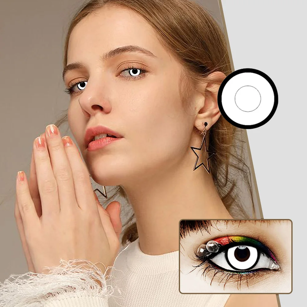 Цветные контактные линзы для макияжа на Хэллоуин косметика глаз сумасшедшая