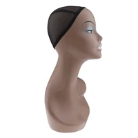 durable sturdy black women plastic head model mannequins with mount hole for display wigs hats caps beret hairpieces