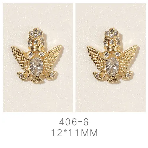 406-6 Последние 5 шт/партия металлические украшения для дизайна ногтей с роскошными цирконовые Стразы сплав для дизайна ногтей аксессуары из цирконов кулоны для ногтей - Цвет: 406-6
