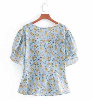 Новинка Женская милая Повседневная блуза с цветочным принтом женская рубашка