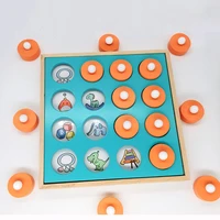 montessori memory match chess game 3d puzzles wooden early educational family party casual interaction game toy for children kid