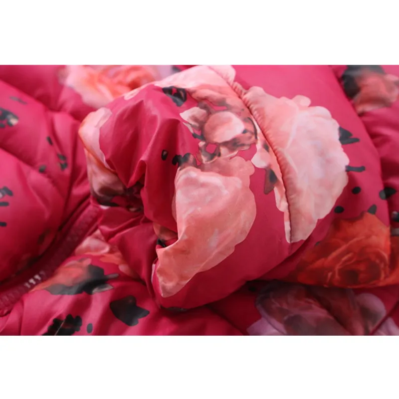 Брендовые зимние куртки для девочек модная детская одежда с цветочным принтом