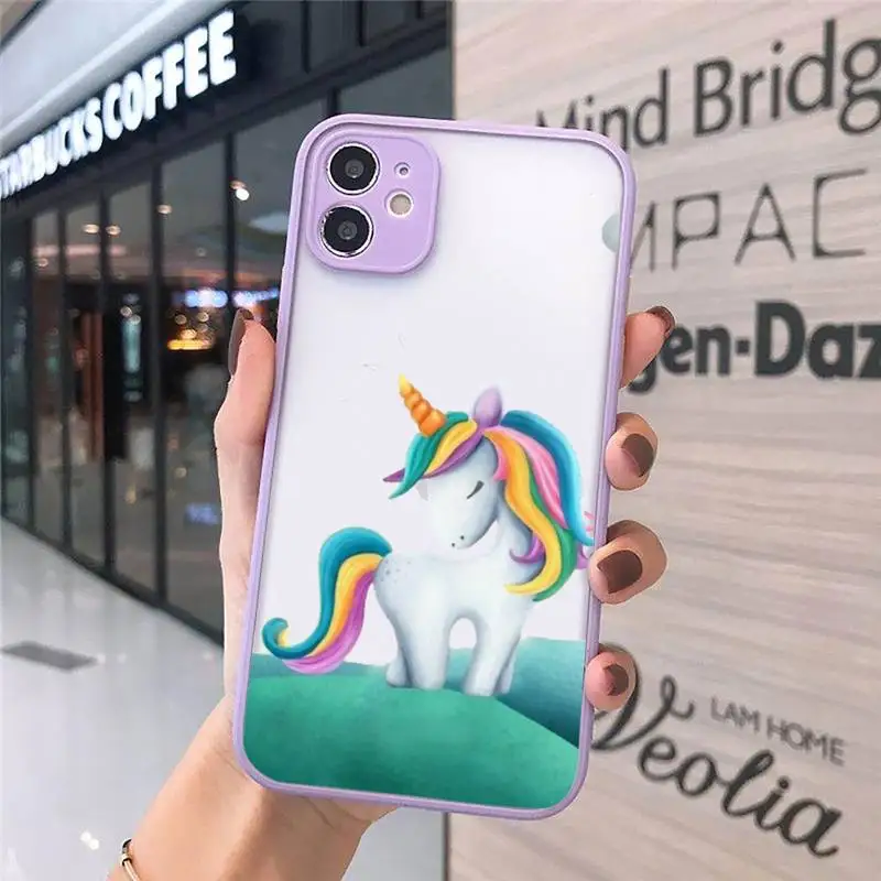 

Funny cute unicorn all Phone Case Matte Transparent for iPhone 7 8 11 12 s mini pro X XS XR MAX Plus cover funda