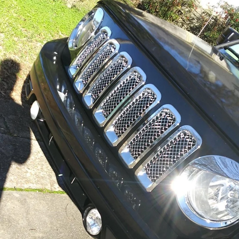 Передняя решетка гриль сетка Решетка Вставка комплект + Angry Eye стиль фар Крышка