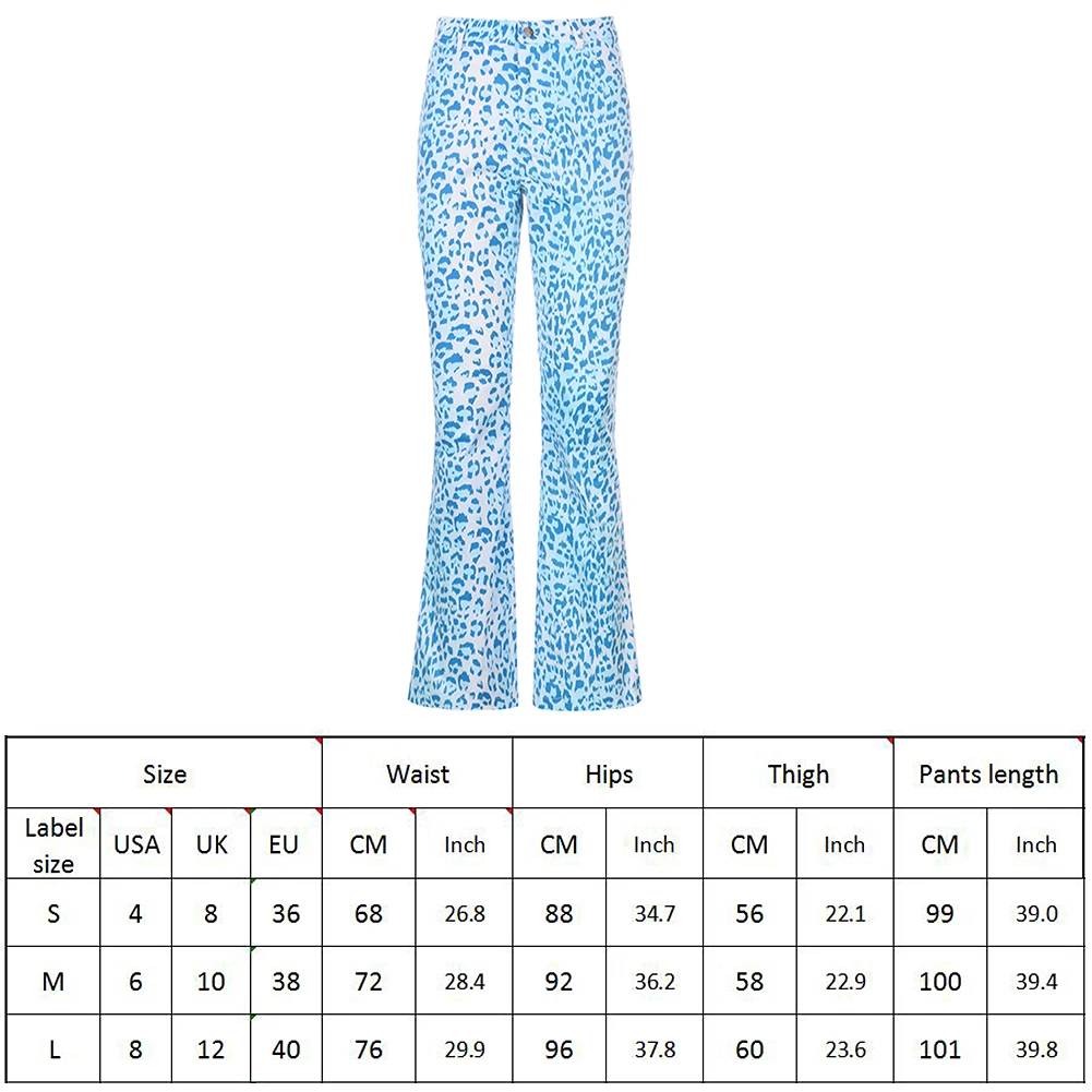 

2020 Autumn Blue Leopard Print Cargo Pants Women Preppy Style Y2K Streetwear Outfits High Waist Straight Pants Harajuku