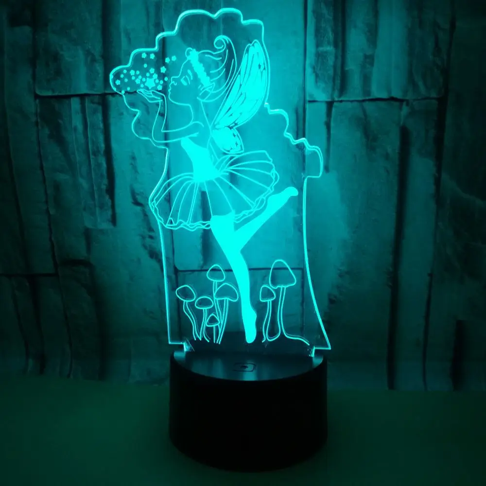 

New Ballerina 3d Night light Colorful Touch Remote Control Visual Led Lamp Gift Character Customized 3d Table Night Lamp