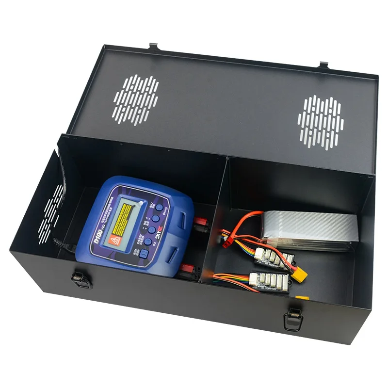 Огнеупорный взрывозащищенный металлический чехол lipo safe для хранения аккумуляторов и зарядных устройств, большой объем, прочные вентоли