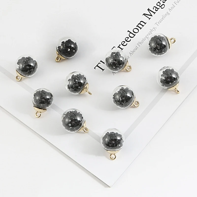 Black Красочные 15 x21mmпрозрачные стеклянные Шаровые Подвески в виде звезд поиск для волос ювелирные изделия аксессуары серьги амулеты - Окраска металла: Black