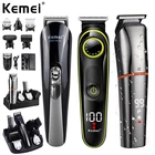 Машинка для стрижки волос Kemei 11 в 1, профессиональная машинка для стрижки бороды, триммер с ЖК-дисплеем, электробритва