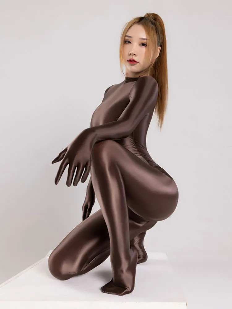weiwei Womens Long Sleeve One-Piece Underwear Light Dance Performance Tights