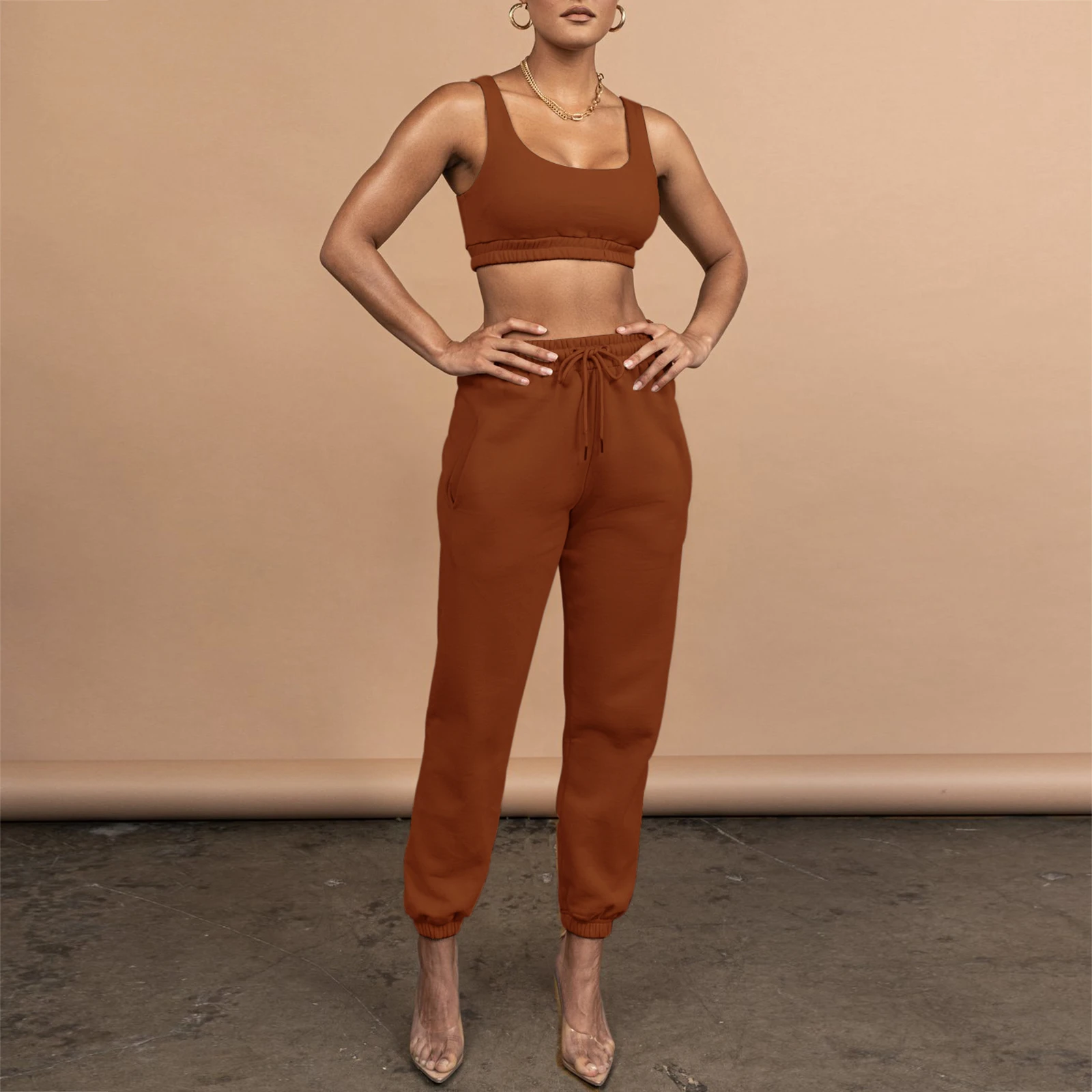 

Женские спортивные костюмы для фитнеса, одежда для занятий спортом для спортивного зала, спортивные штаны для бега, йоги, эластичный бюстга...