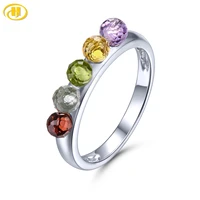 natural fancy cut coloful gemstone silver womens ring multi color candy style lovely unique design s925 jewelry birthday gifts