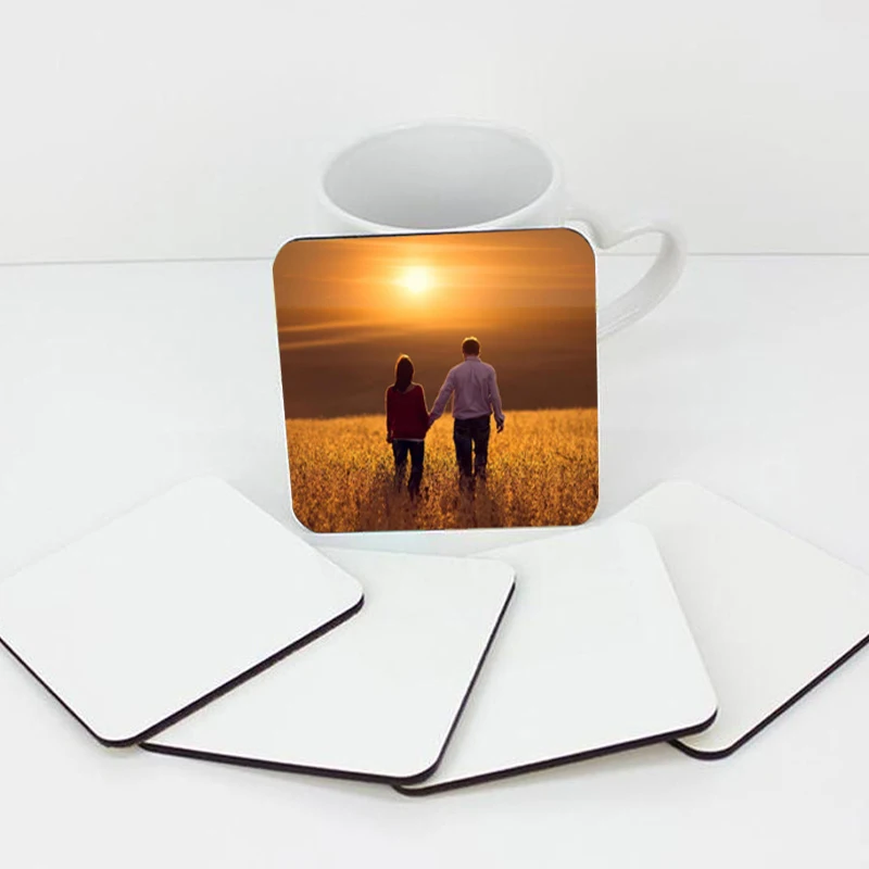 

1PC DIY Sublimation Blank Coaster Wooden Cork Cup Pad MDF Round Square Shaped Cup Mat For Party Favor Gift