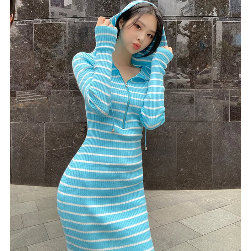 

Winter Women'S Dress 2021 Bodycon Sweater Women Dress Long Sleeve Knitted Dresses Maxi Vintage Oversize Dresses Knitting Fall