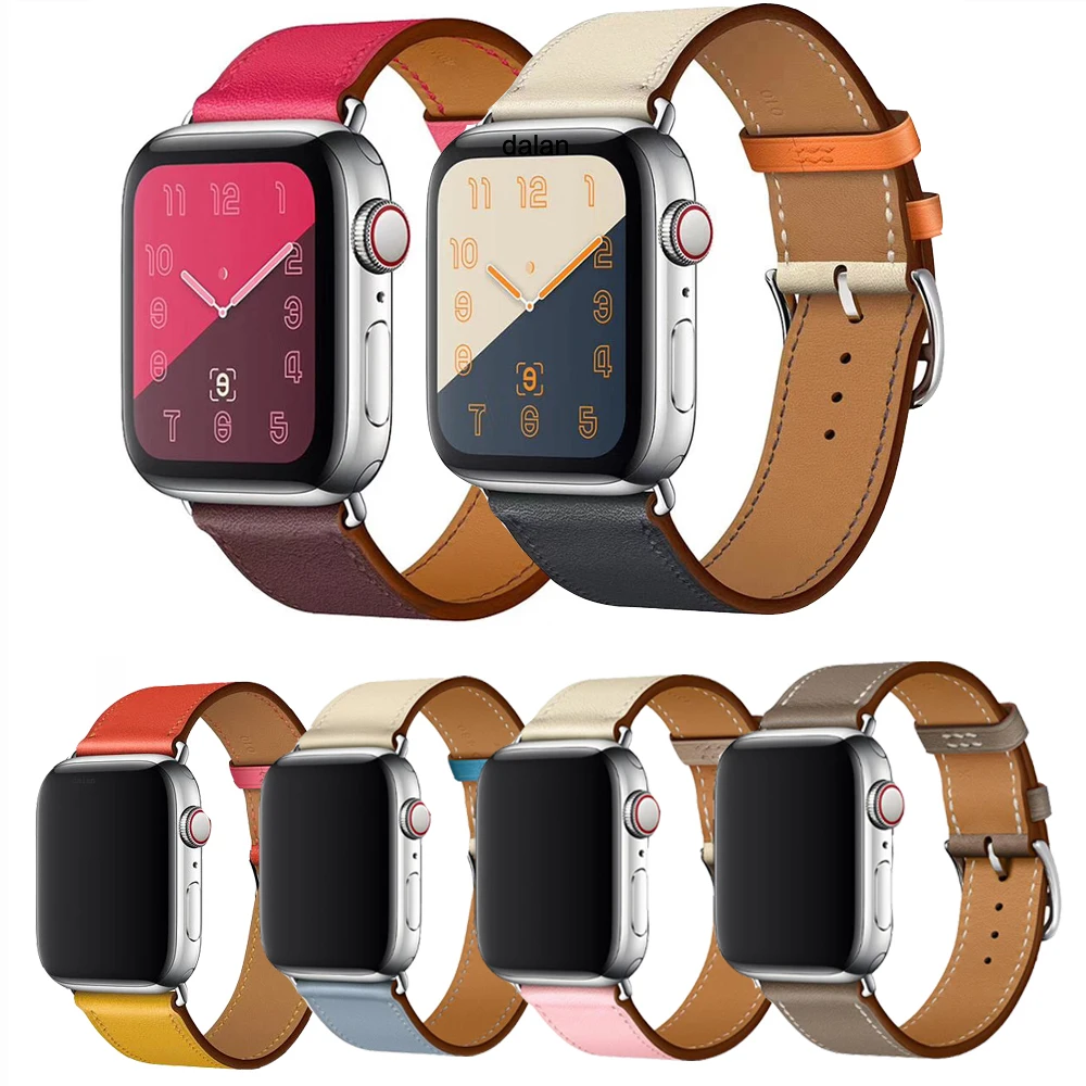 National belt for iwatch strap For Apple Watch Band leather loop 38/42mm 40mm 44mm Series 1/2/3/4/5 iwatch5 iwatch4 iwatch3 | Наручные