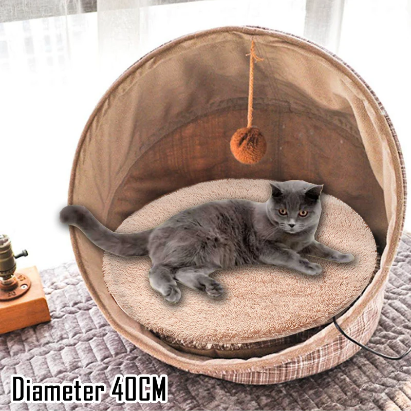 

Cat Heating Pad Electric Heating Pad Cat Bed Mat Plush Blanket Cat Electric Heated Pad Autumn Sleeping Bed Anti-scratch Winter