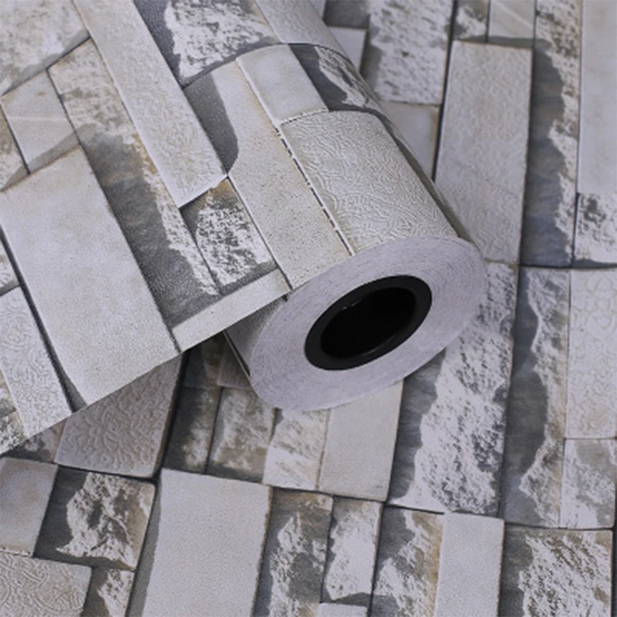 

Vintage 3D Brick Wallpaper PVC Culture Stone Decorative Film Self Adhesive Living Room TV Background Waterproof Wall Stickers ba