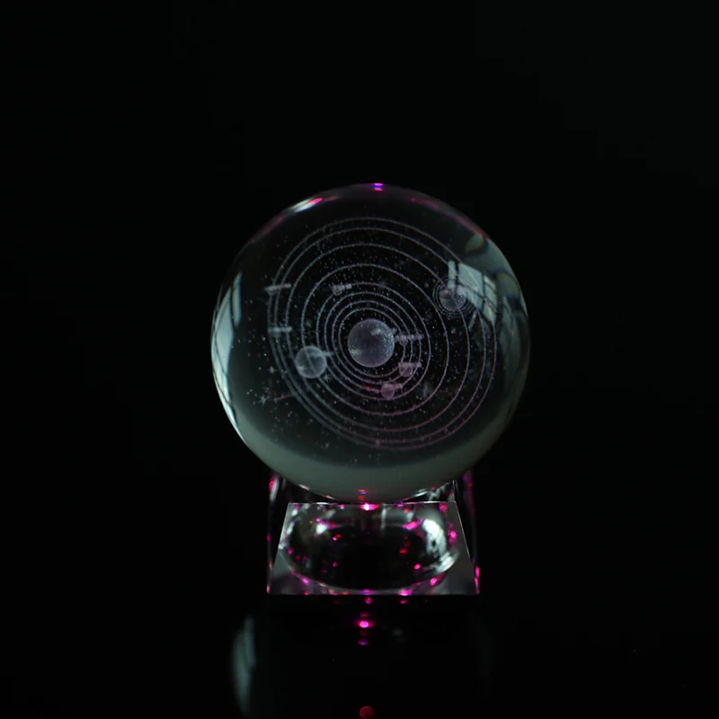 

Solar System Miniatures Figurines 3D Planets Model Sphere Feng Shui Crystal Ball Desk Decoration Home Decor Gift for Holiday