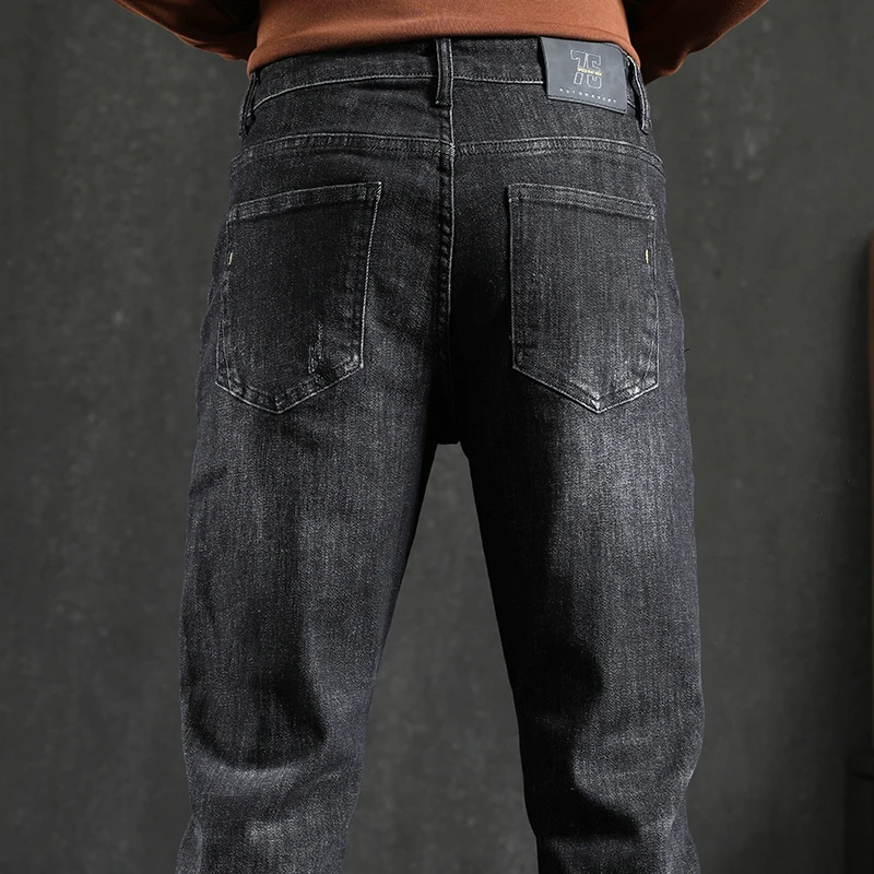 

Autumn and Winter for Men Loose Straight Tube Jeans Plush Pants Style Korean Popular Trousers Cultivate One's Body Small Foot