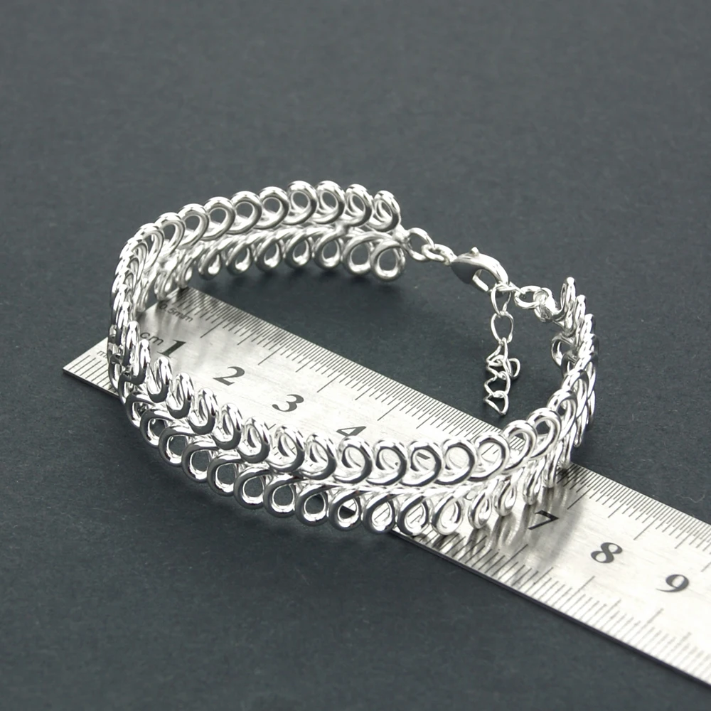 

Bohemia Authentic 100% 925 Sterling Silver Mesh Bangle & Bracelet for Women Luxury Girl Jewelry Women's Clothing & Accessories