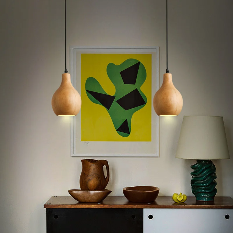 Подвесной светильник из дубовой древесины в виде тыквы современный деревенский