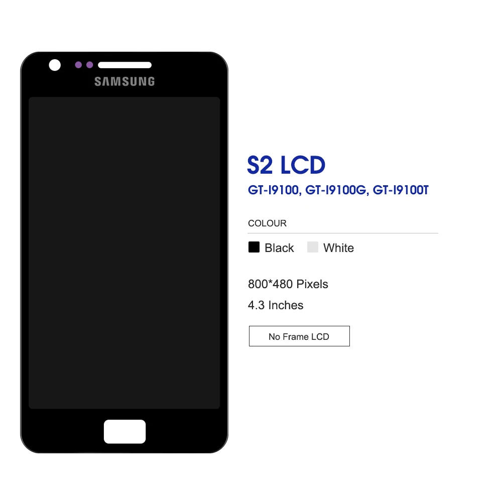 4.3&quot Original Lcd For Samsung Galaxy S2 Display Touch Screen Digitizer Assembly I9100 i9105 Screens | Мобильные телефоны и