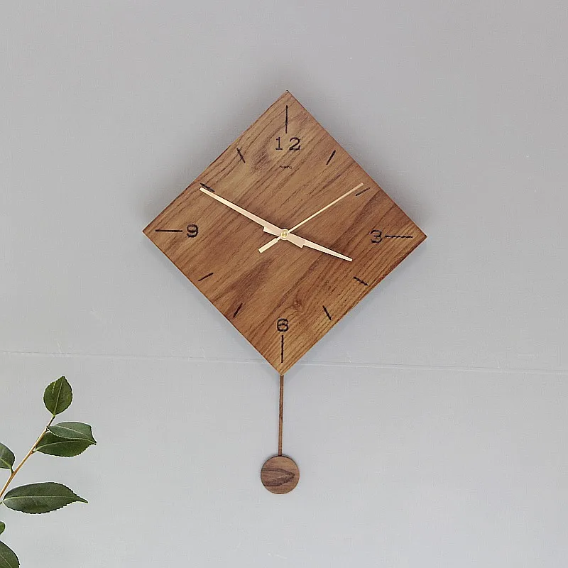 Деревянные маятниковые настенные часы Тихая гостиная винтажные креативные с