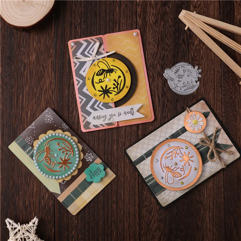 

YaMinSanNiO Garden Bee Metal Cutting Dies Mold Cute Decoration Diecut Scrapbook Paper Craft Knife Mould Blade Punch Stencils Die