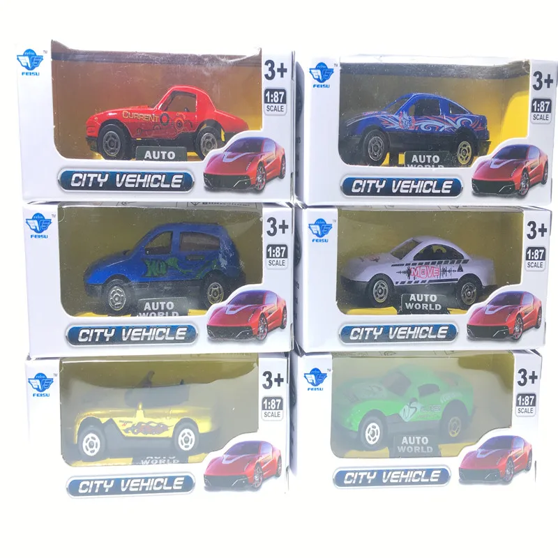 6 шт./лот 1/87 хо масштаб архитектура литая модель автомобиля для строительных