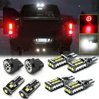 8pcs car auto vehicle led package kit for license plate lamp reverse backup brake light bulbs red exterior accessories universal