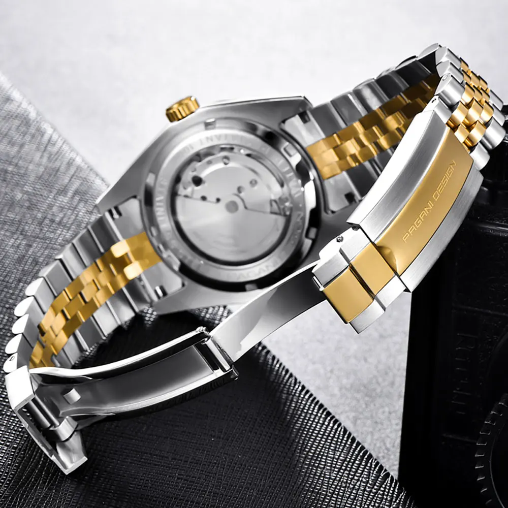 Мужские механические наручные часы Pagani дизайнерские из нержавеющей стали с