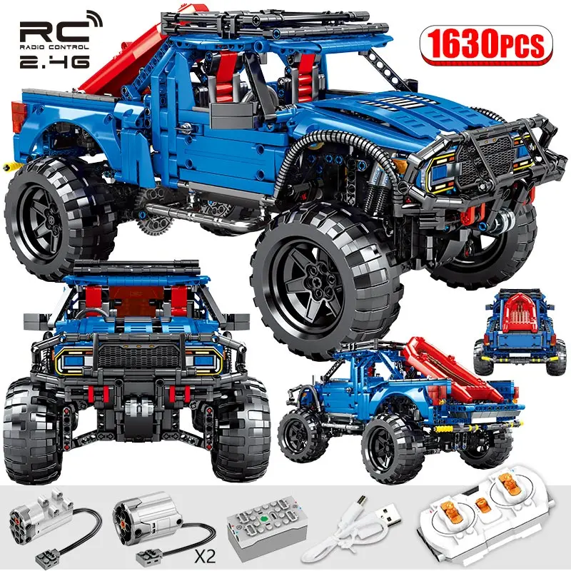

1630PCS City RC/non-RC Pickup Trucks Model Bricks Technical Remote Control Off-road Car Building Blocks Toys For Boys