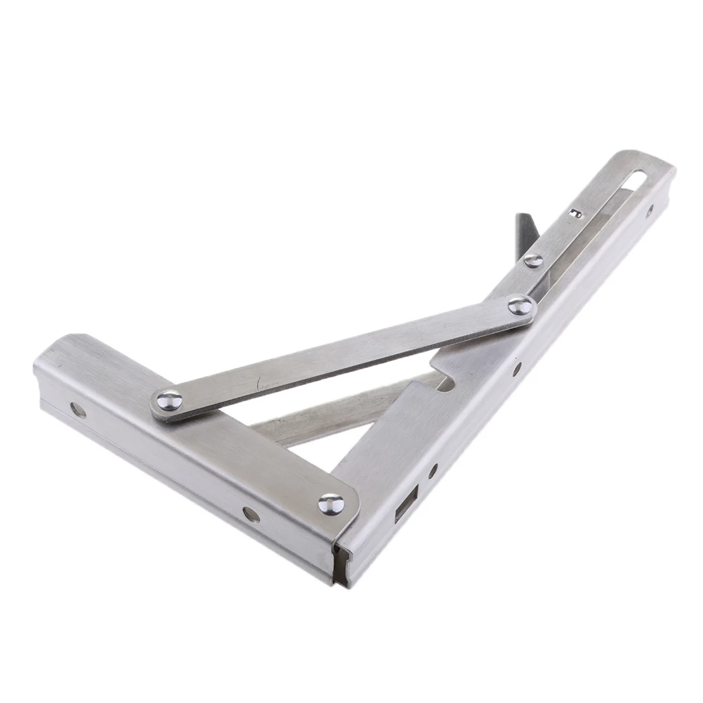 

2 Pieces 8 Inch 16 Inch Stainless Steel Bench Table Triangular Folding Shelf Brackets for Watercraft Boat Yacht