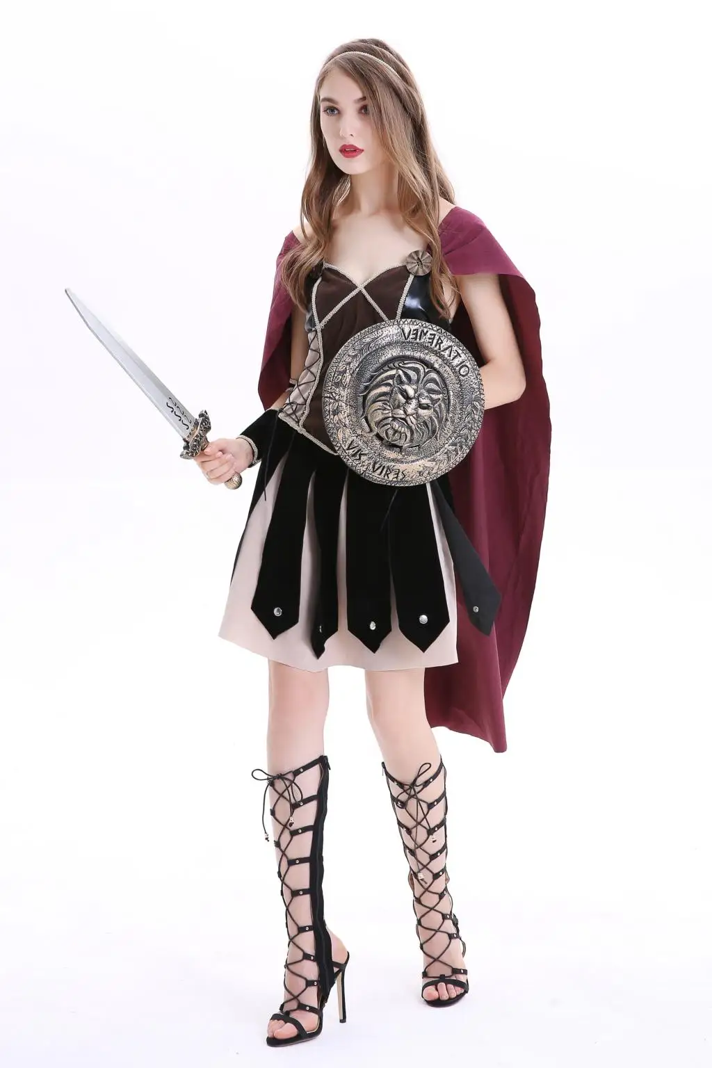Roman Gladiator Costume Xena Warrior Princess Cosplay Outfit