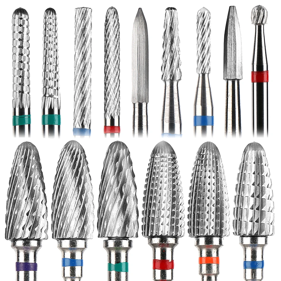 

30 Type Silver Welded Tungsten Nail Drill Bit Flame Cutters For Manicure Cuticle Cleaner Pedicure Nail Files Pro Tools BEYS01-30